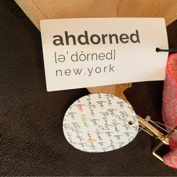 AH.DORNED New York tan/camel crossbody snap close smaller  bag NWT - Picture 2 of 12